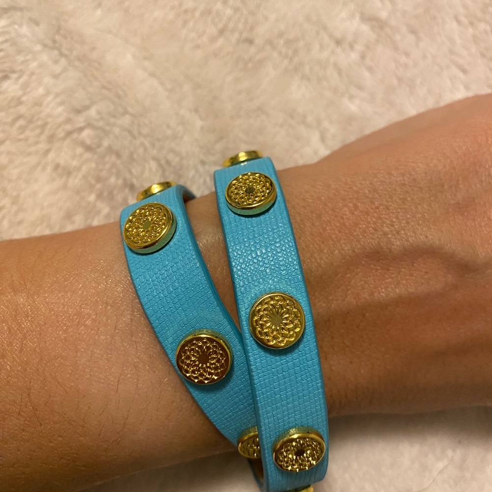 Turquoise leather wrap bracelet